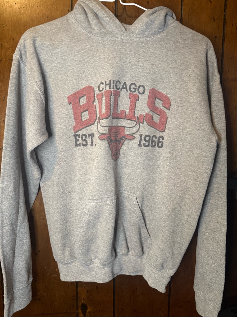 Chicago Bulls Gray Crewneck Sweatshirt with Red Logo